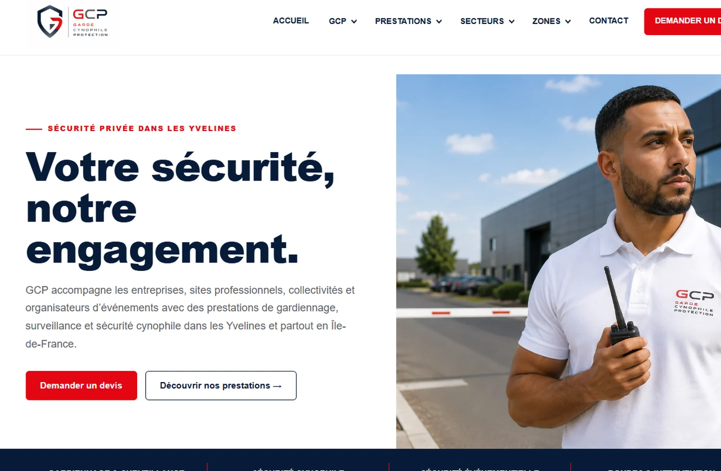 Site vitrine Garde Cynophile Protection réalisé par Le Pôle Web